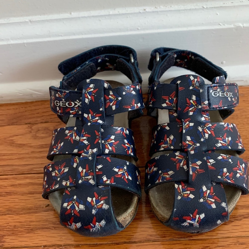 Geox Baby Boy Navy Blue And White Slippers Size:6.